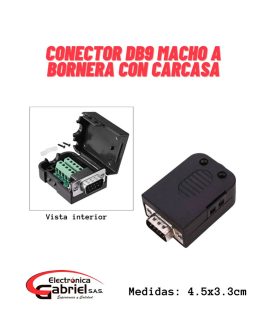 CONVERTIDOR SERIAL DB9 MACHO A BORNERA CON CARCAZA